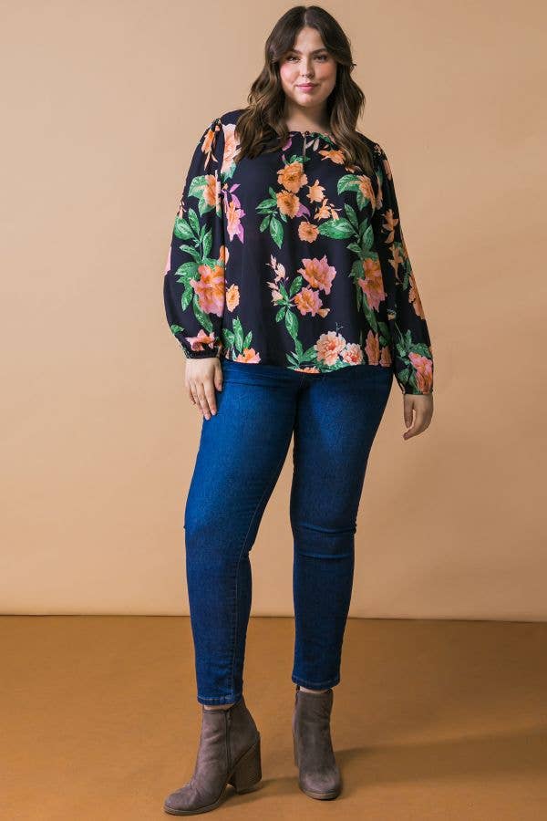 A PLUS SIZE WOVEN TOP -ITP11390