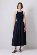 ESSENTIAL HIGH WAIST A-LINE MAXI SKIRT WITH ELASTIC WAISTBAND