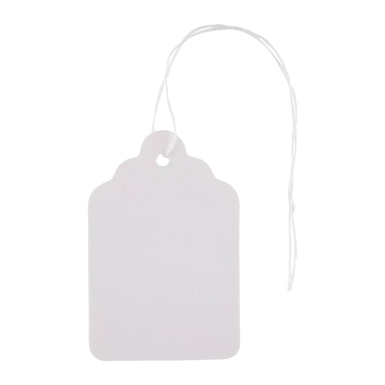 #7 Strung Merchandise Price Tags - White - Carton of 1,000