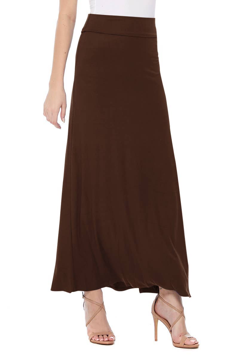 Women's Casual Relaxed Fit Solid Maxi Skirt (Open Pack)
