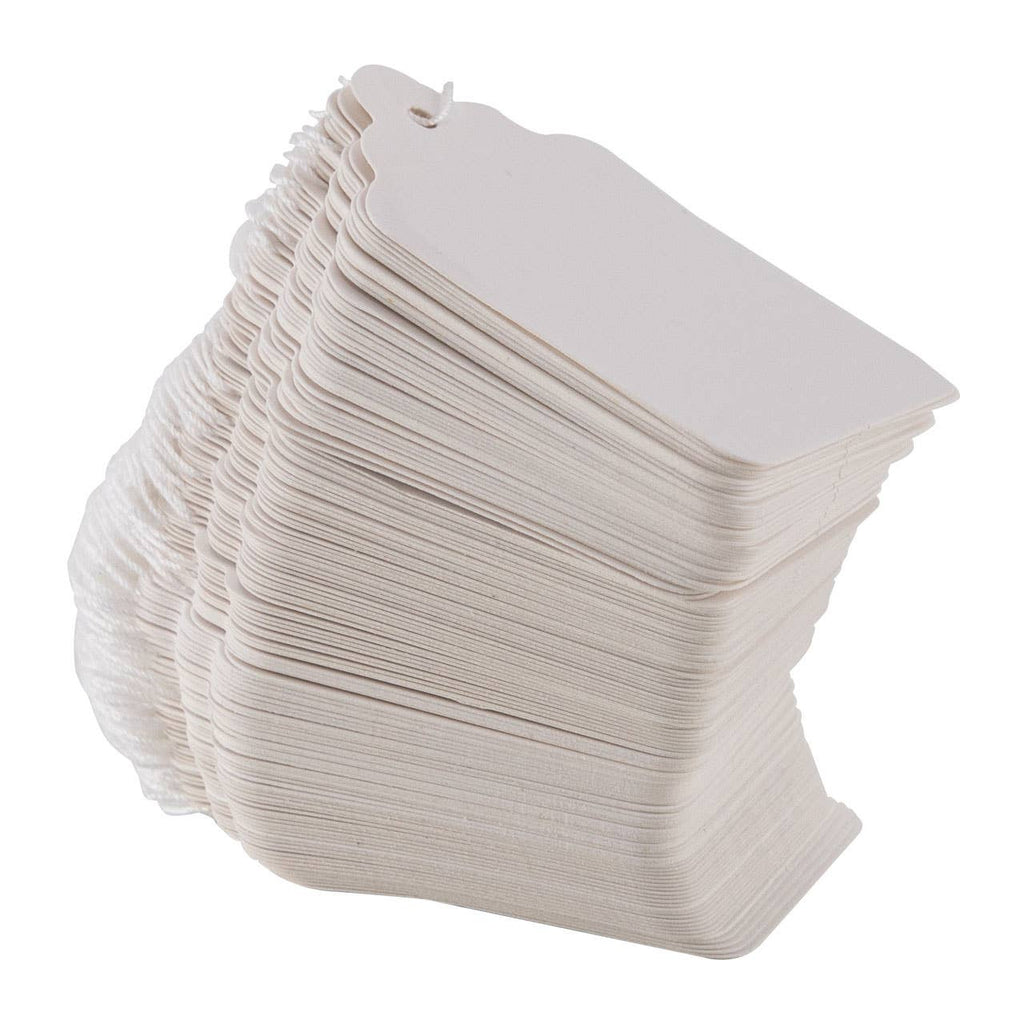 #7 Strung Merchandise Price Tags - White - Carton of 1,000