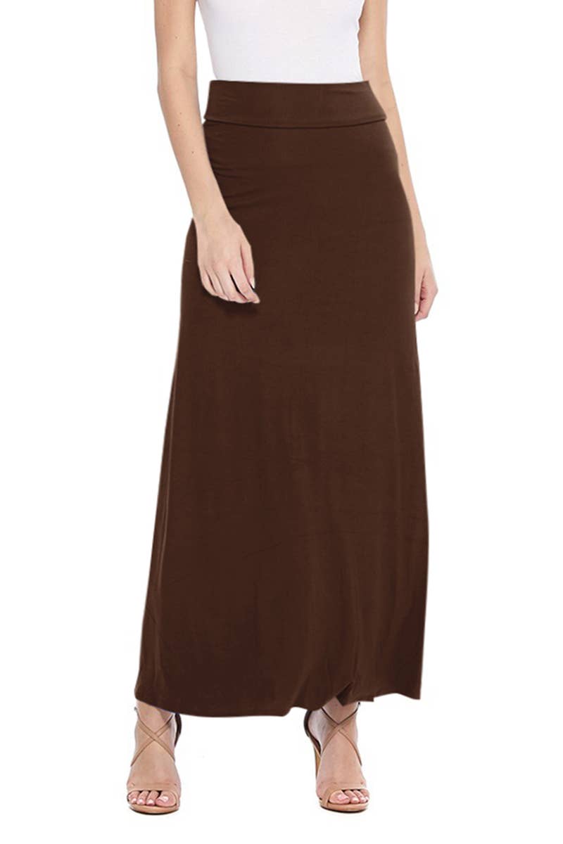 Women's Maxi Length Loose Fit Solid Skirt