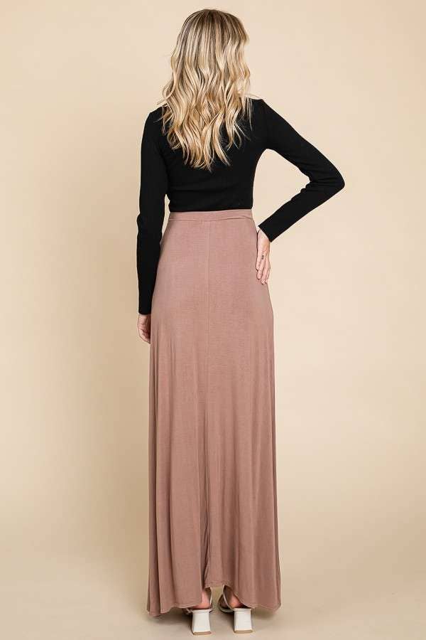 CBA1847 - DRAW STRING FLARE MAXI SKIRT