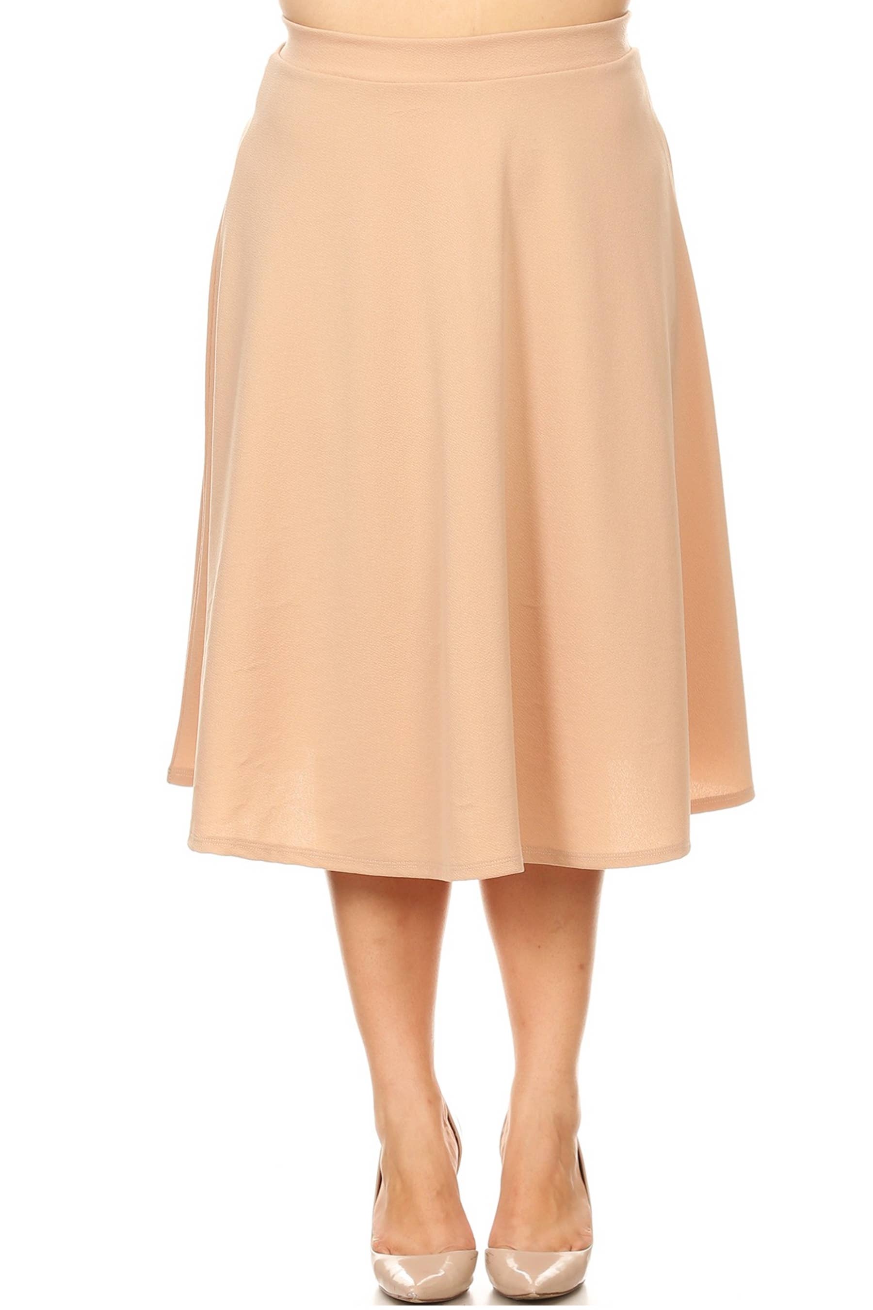 Women's Plus Size A-Line Flared Midi Skirt