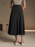 Elegant Asymmetrical Midi Pleated Skirt