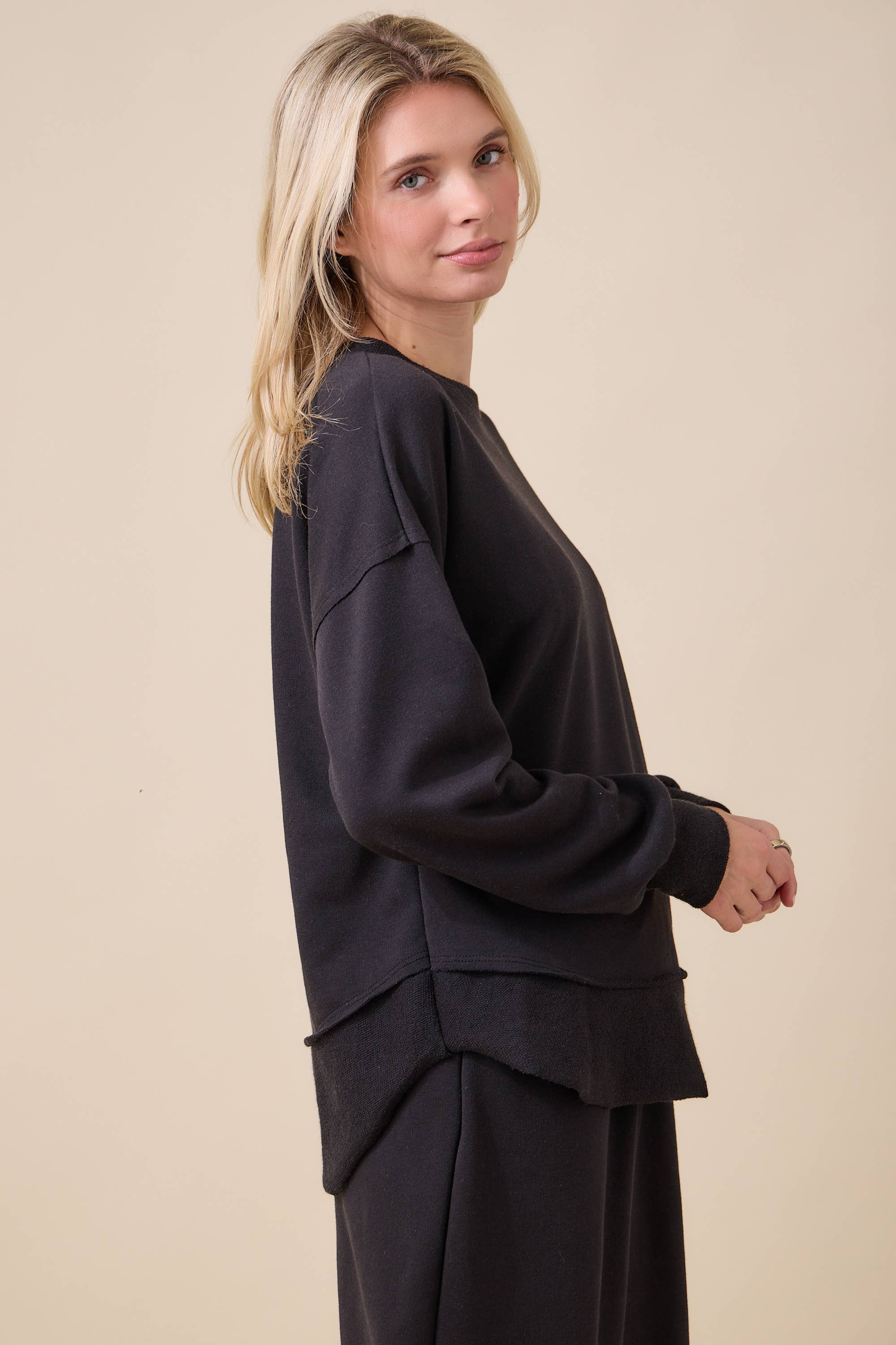 WOMEN'S SOFT KNIT LONG SLEEVE TOP -TOP PART OF SET