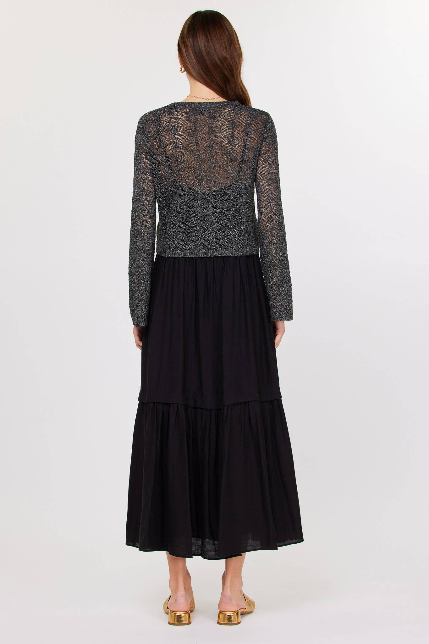 Twofer Sweater & Tiered Midi Dress Set