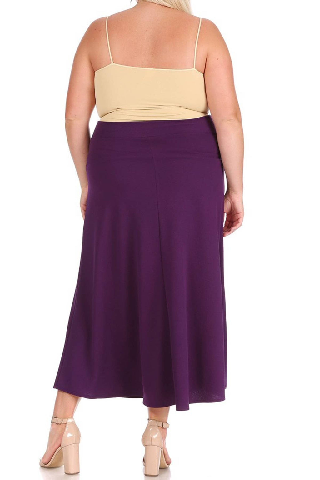 Women's Plus Size Solid Flare A-line Long Skirt