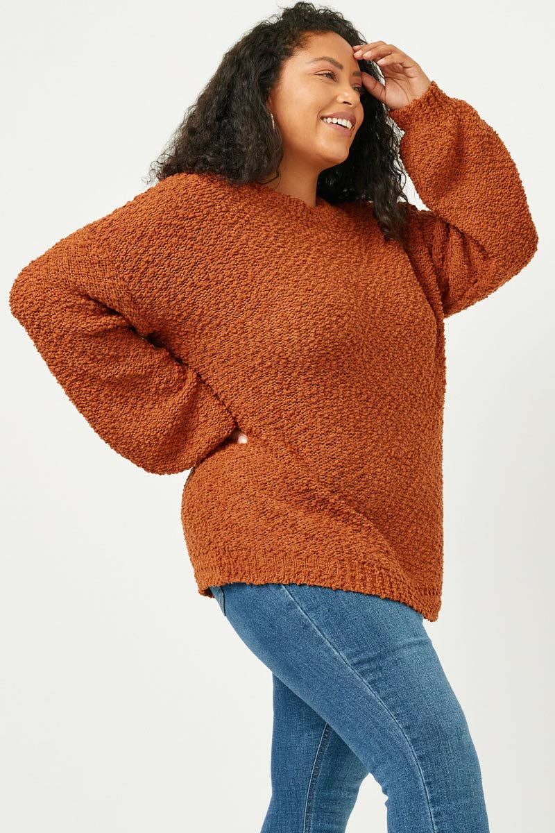 Womens Popcorn Knit Pullover Sweater