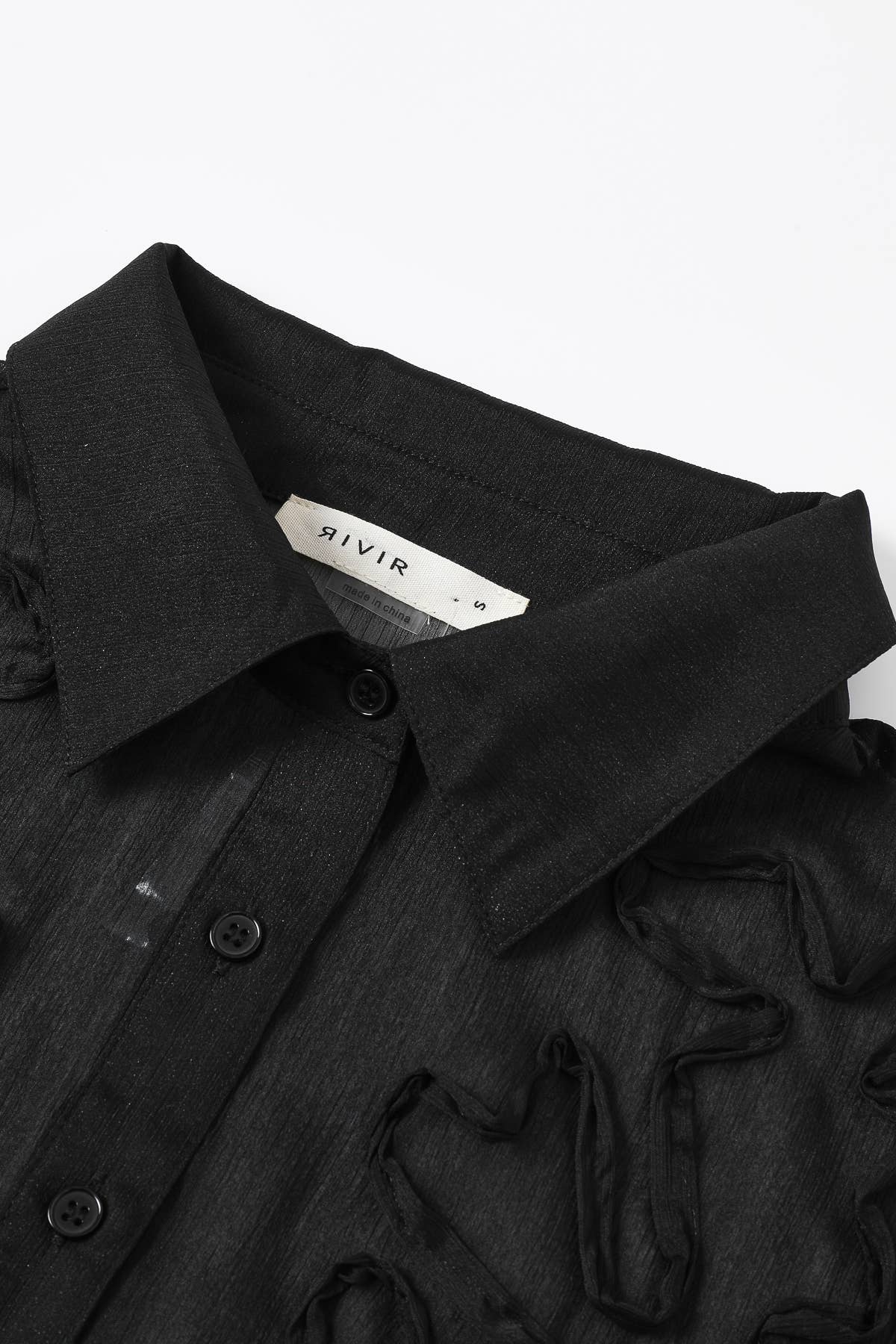 Yoryu Chiffon Shirt with Wave Texture Applique