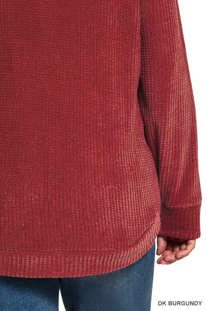 Plus Chenille Waffle Round Neck Sweater