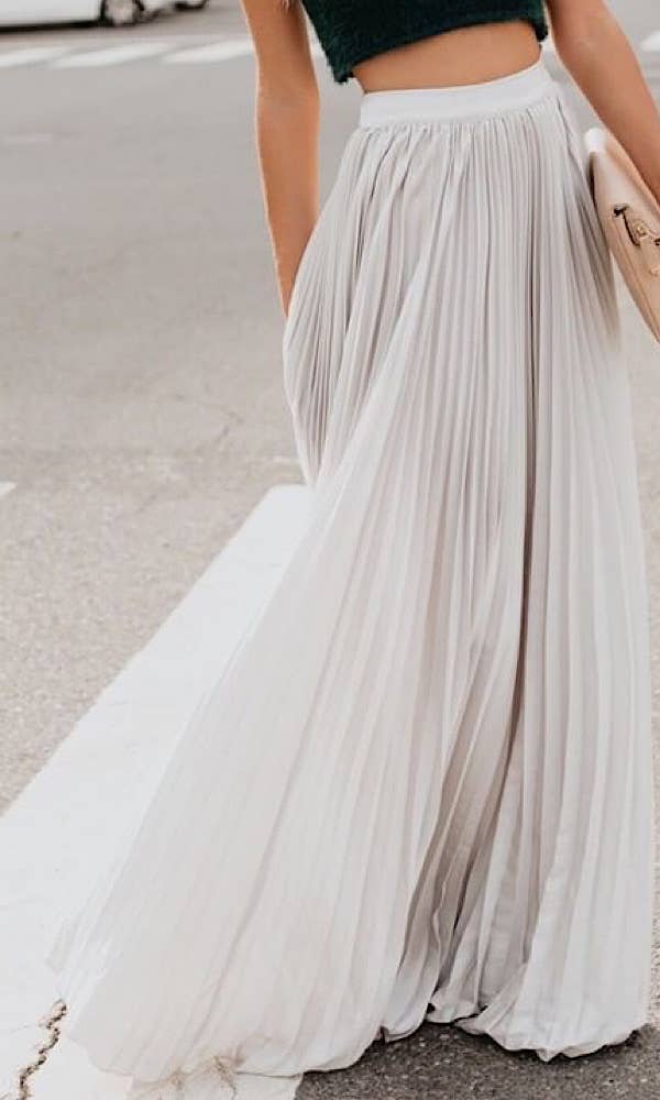 Pleated maxi skirt