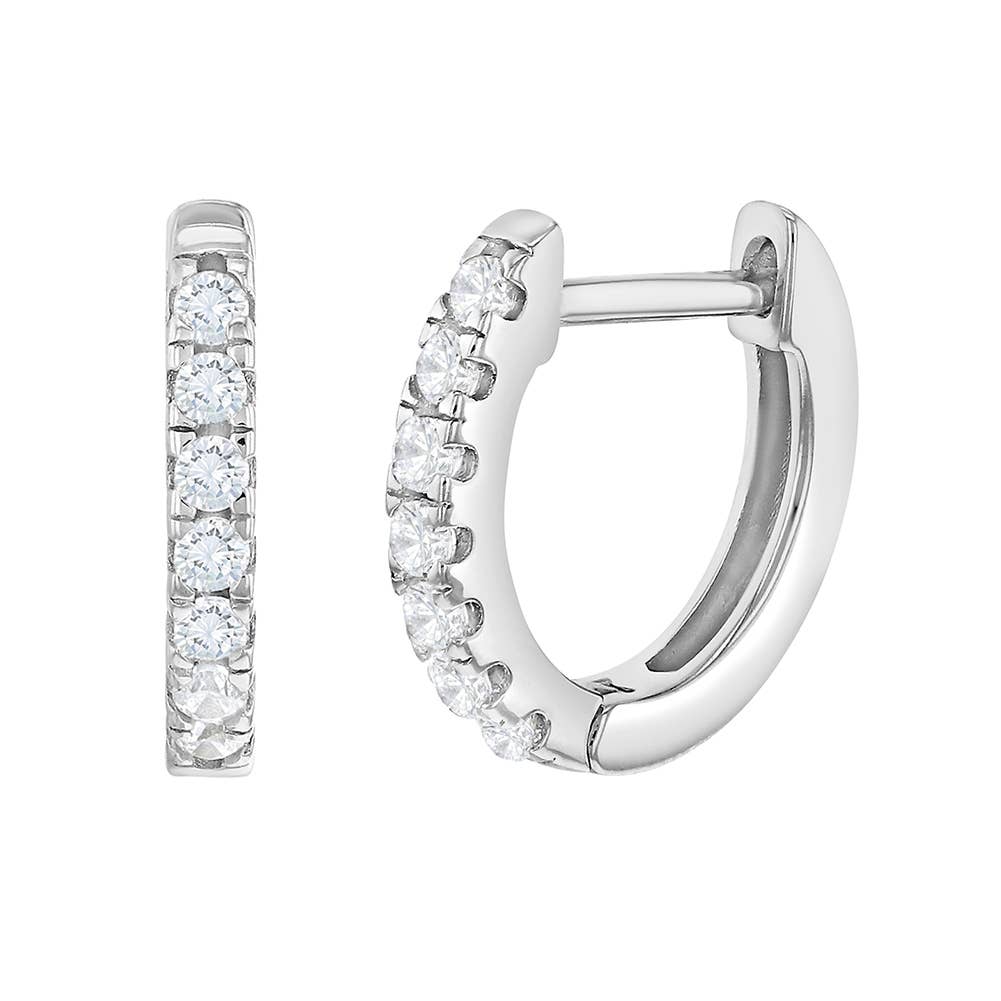 Multi CZ 9mm Kids / Girls Earrings Hoop - Sterling Silver