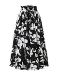 Stylish Floral-Print High-Waisted Skirt