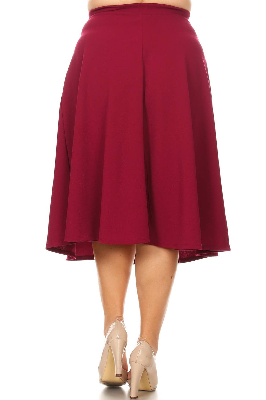Women's Plus Size Casual Solid Midi Skirt (Open Pack)