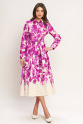 A printed woven midi shirt dress - ID23003