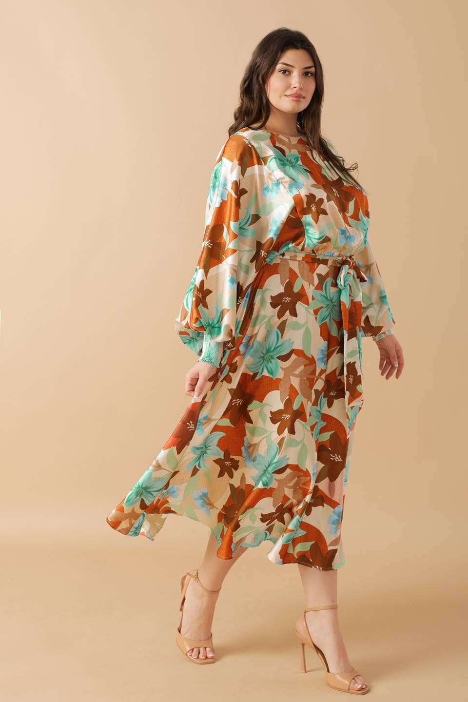 A printed woven midi dress - ID21586-P