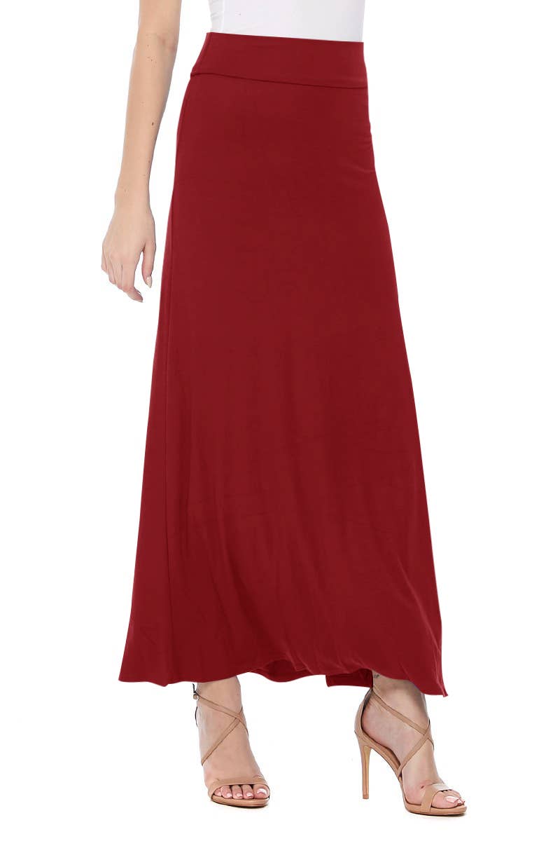 Women's Maxi Length Loose Fit Solid Skirt