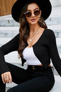 WOMEN LONG SLEEVE CROP SHORT KNIT SHRUG CARDIGAN_CWOCAL0335