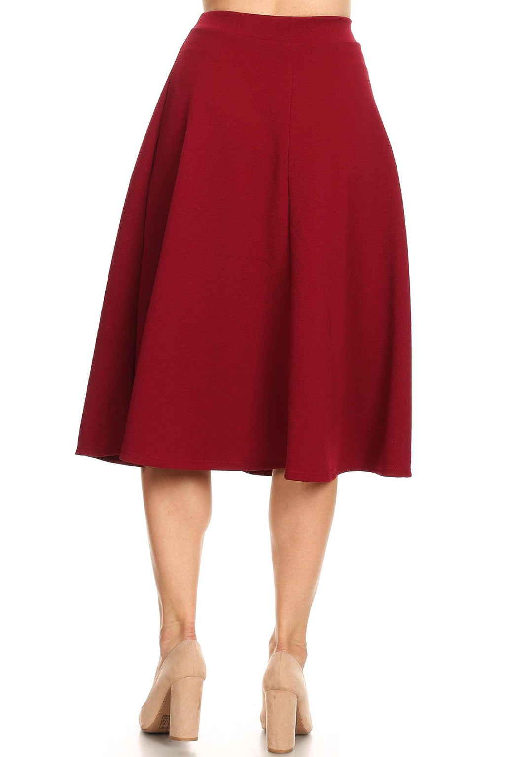Women's Solid Basic Casual Midi Skirt