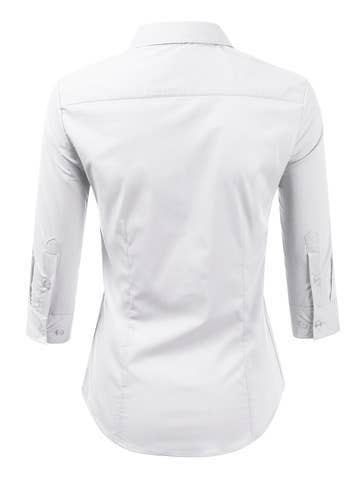3/4 Sleeve Button Down Collar Shirt Blouse