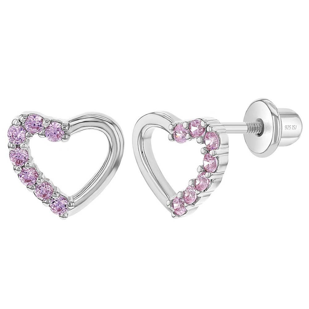 Two in One Heart Toddler / Kids Earrings - Sterling Silver