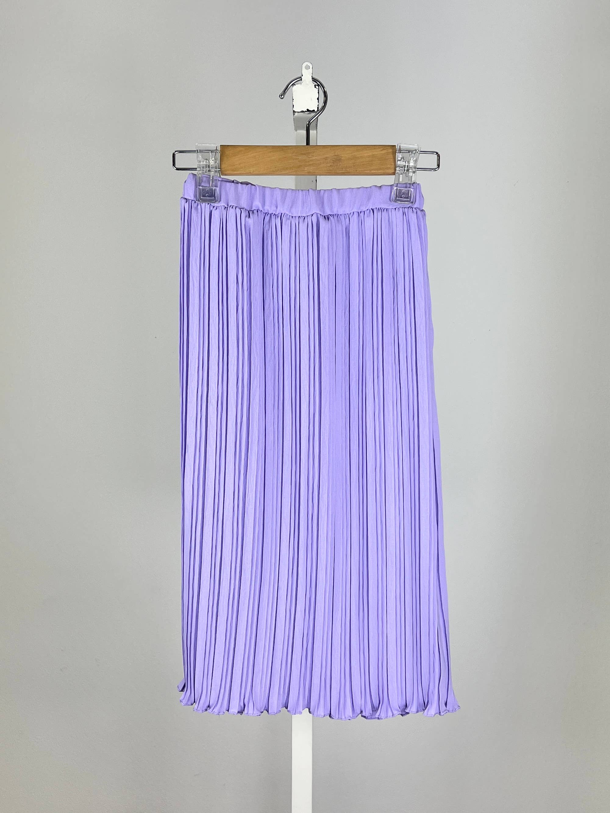 Long pleated skirt with elastic waistband for girls: Bleu ciel
