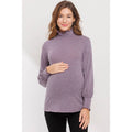 Glitter Knit Long Sleeve Maternity Turtle Neck Top