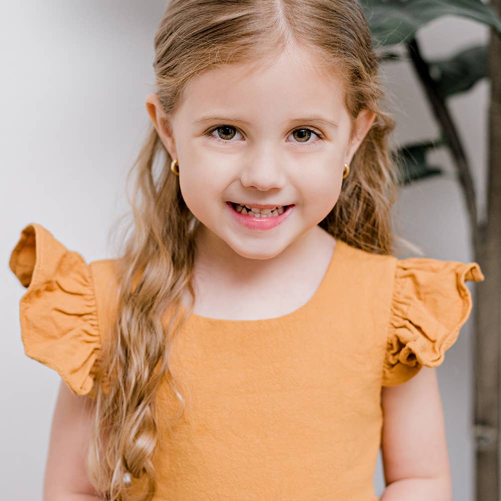 Rounded Classic 9mm Girls Hoop Earrings - Sterling Silver