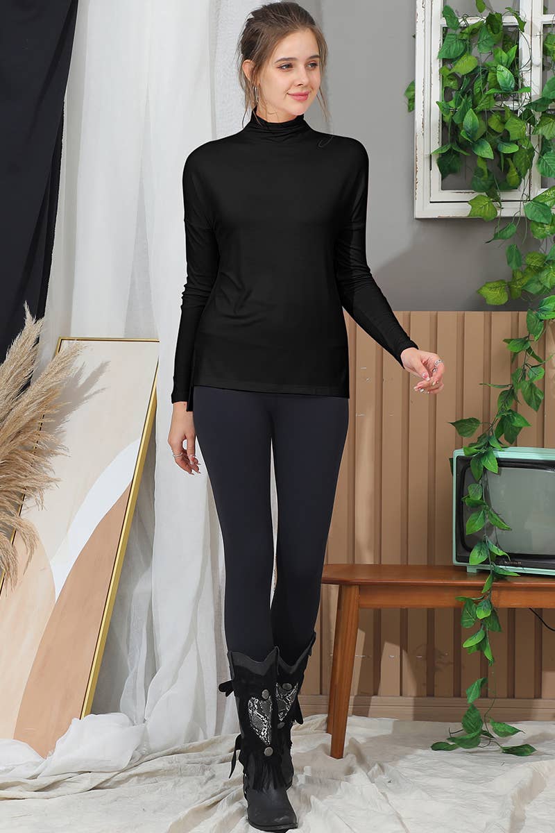 CWTTL1481_Turtle Neck Long Sleeve Pullover Top