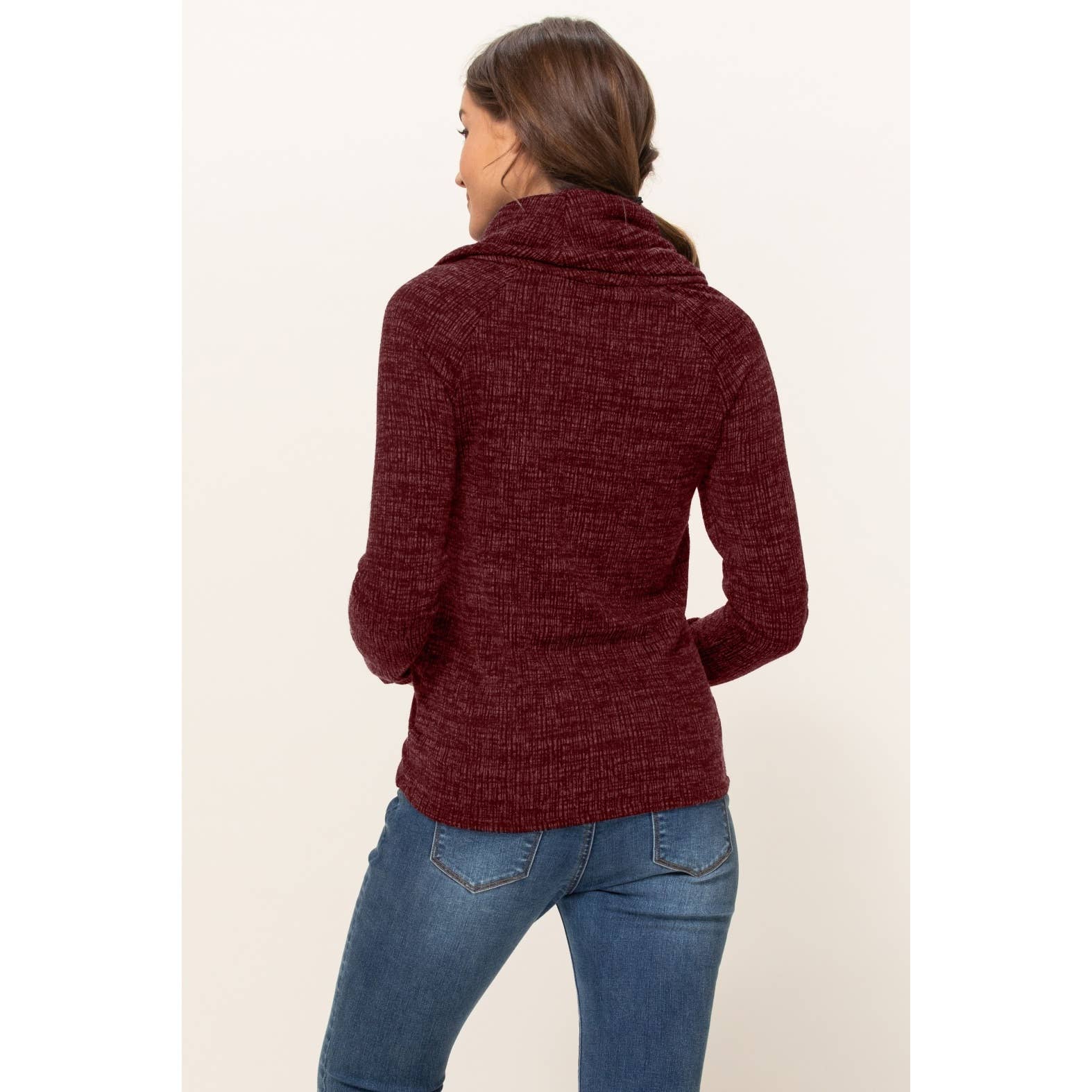 Cowl Neck Sweater Knit Maternity Top