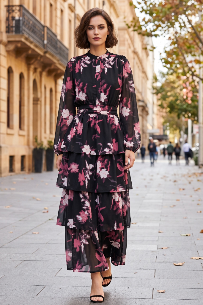 Floral Full Dress R8970