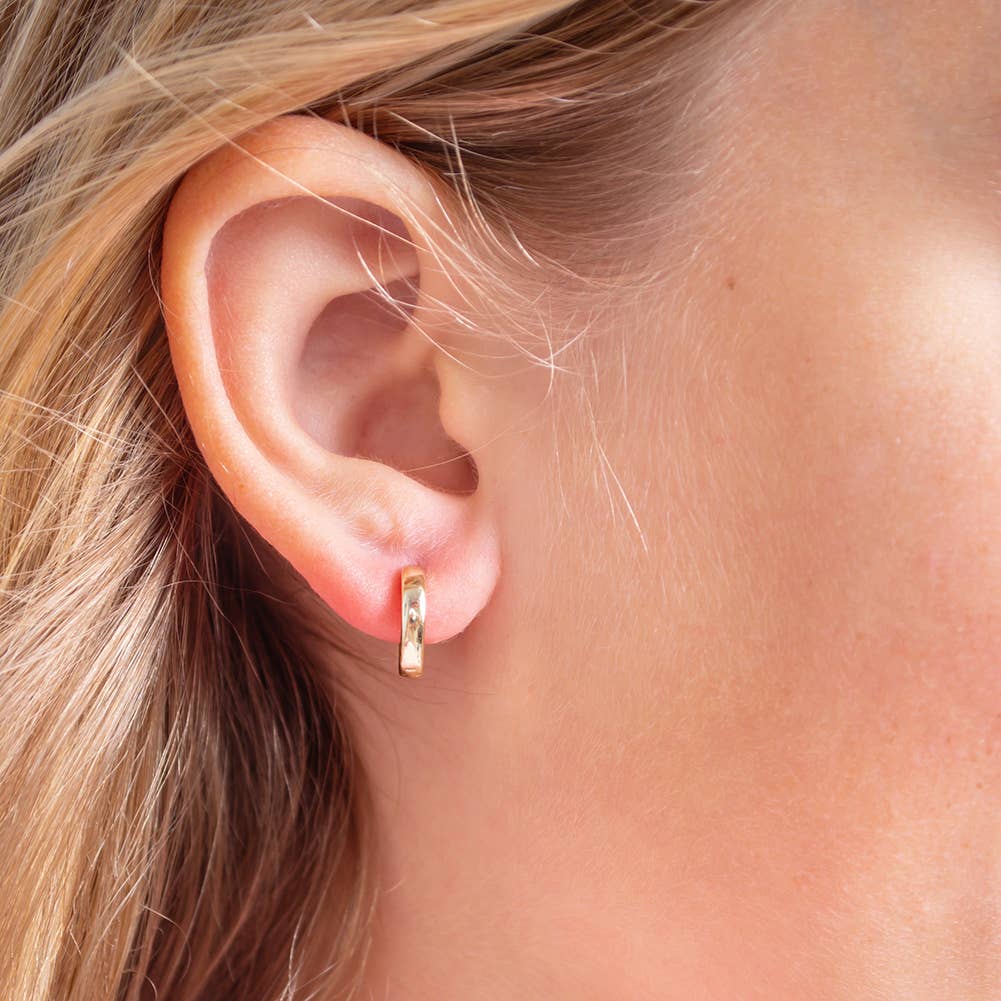 Rounded Classic 9mm Girls Hoop Earrings - Sterling Silver