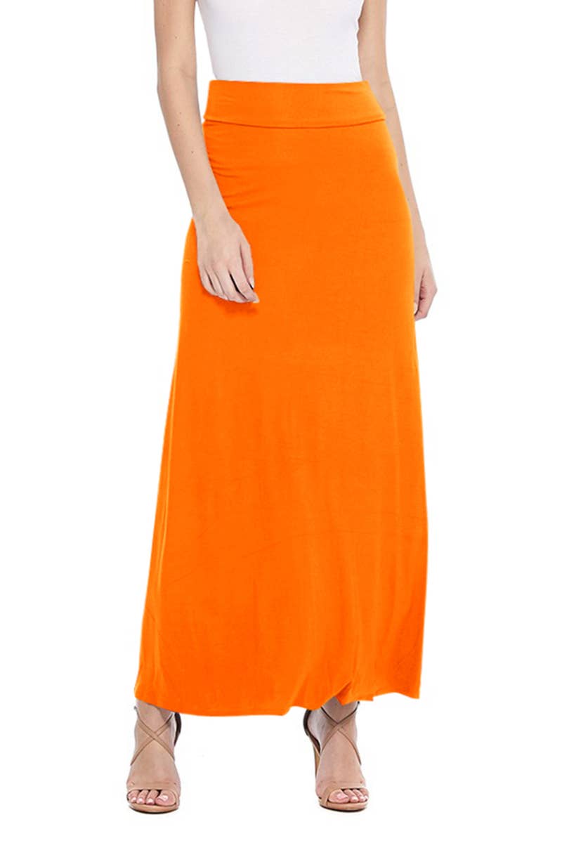 Women's Maxi Length Loose Fit Solid Skirt