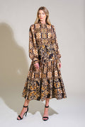A printed woven midi dress - ID21481