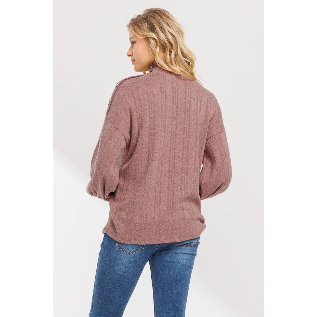 Turtle Neck Long Sleeve Maternity Knit Sweater
