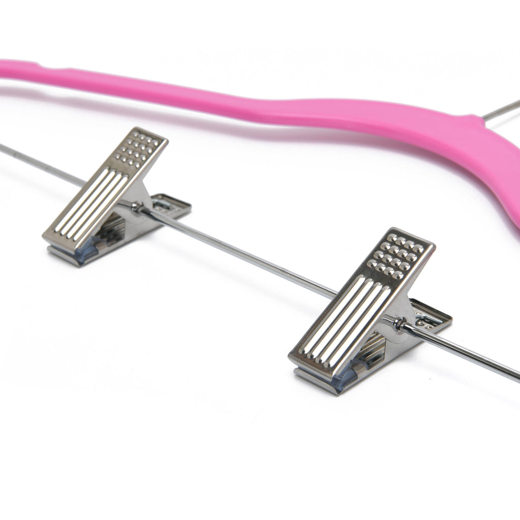 PL055 Slim Plastic Skirt Hangers - Pink