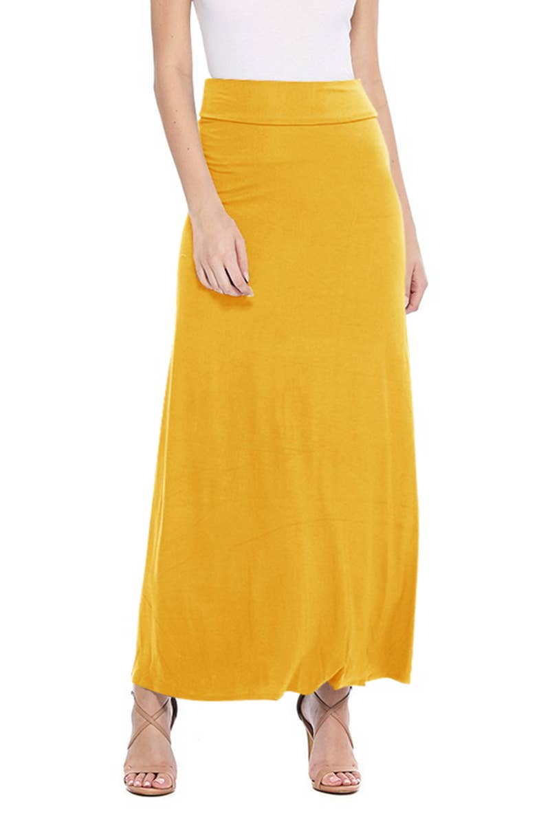 Women's Casual Relaxed Fit Solid Maxi Skirt (Open Pack)