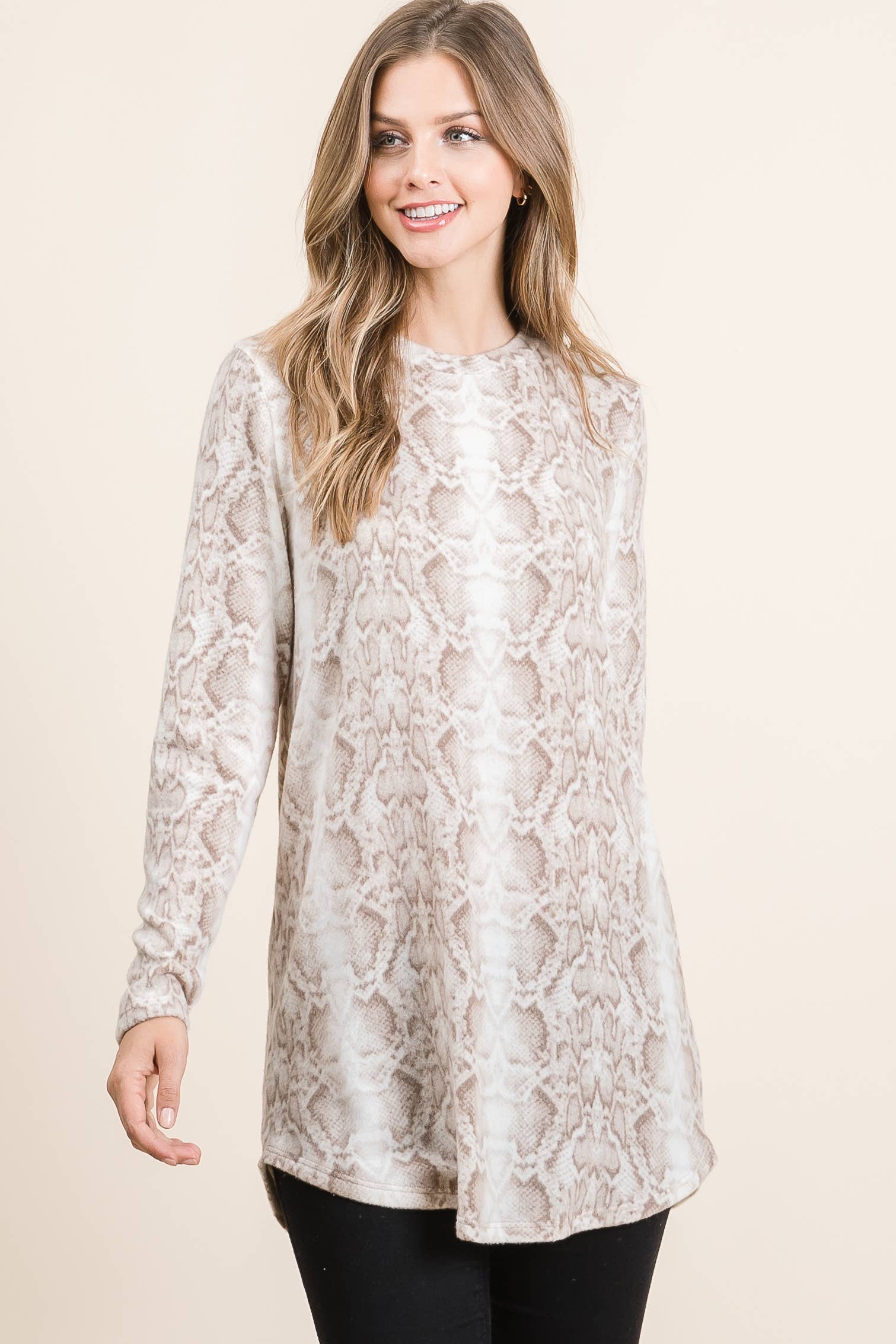 TL1541 Soft Brushed Knit Tunic