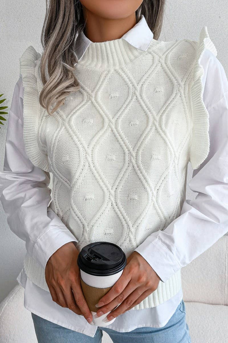 KNITTED PRISMATIC VEST SWEATER_CWOSWL1750