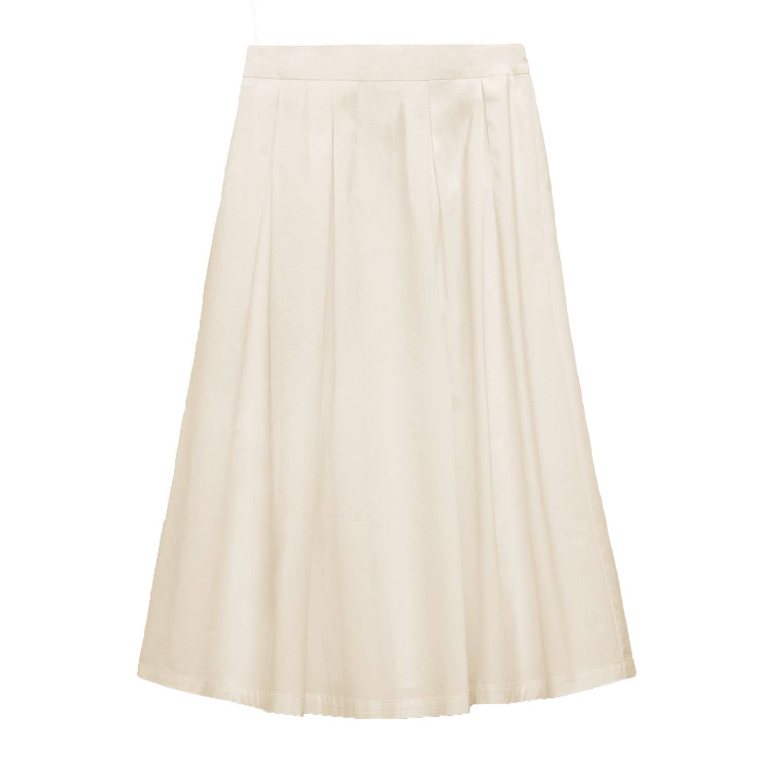 Elegant Pleated High-Waisted Midi Skirt