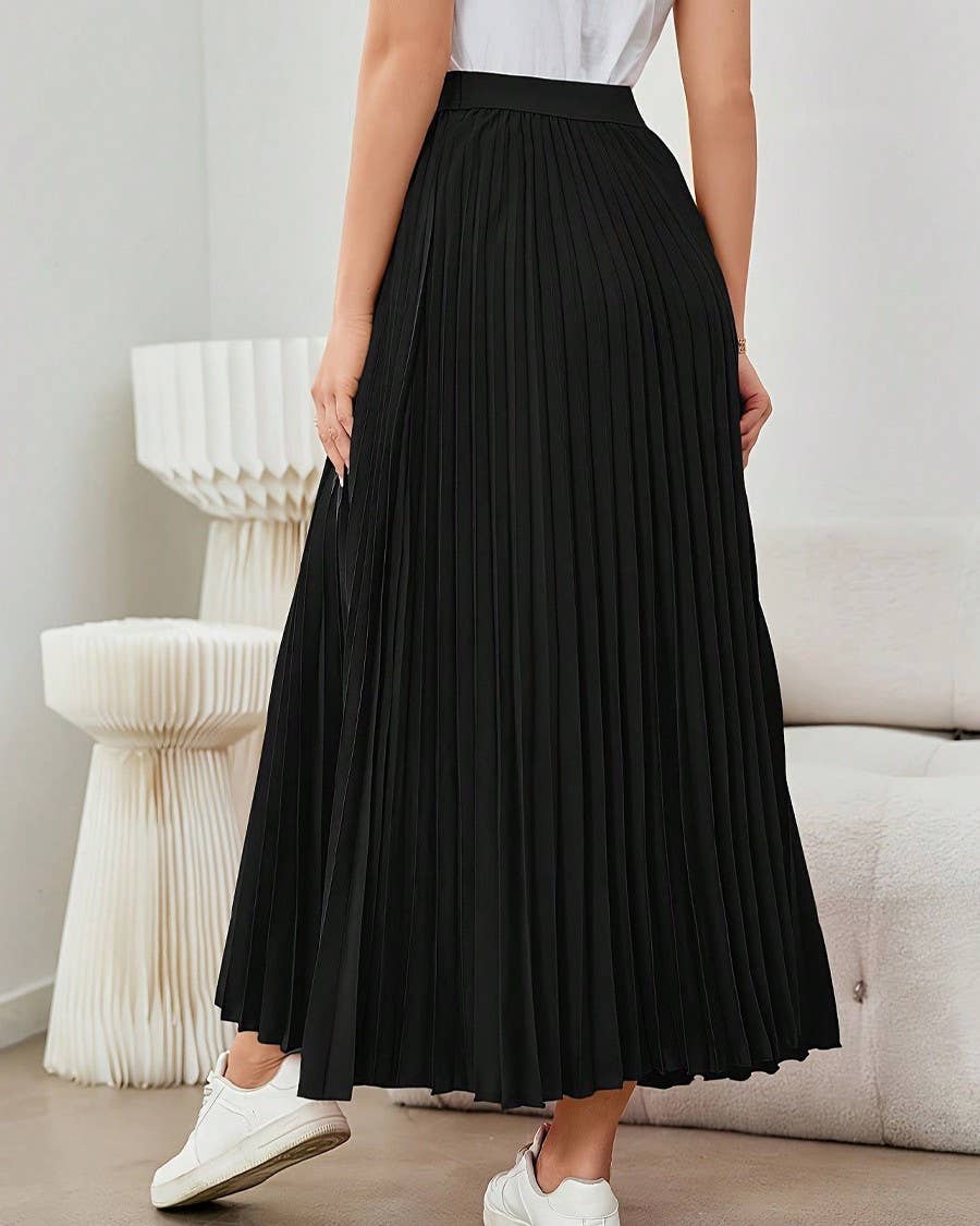 Casual And Elegant Pleated Swing Skirt