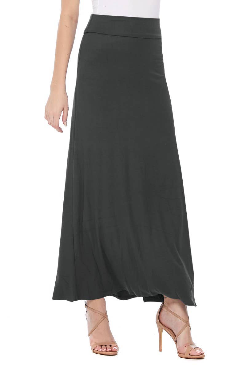 Women's Casual Relaxed Fit Solid Maxi Skirt (Open Pack)