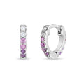 Colorful CZ 8mm Toddler Kids Earrings Hoop - Sterling Silver