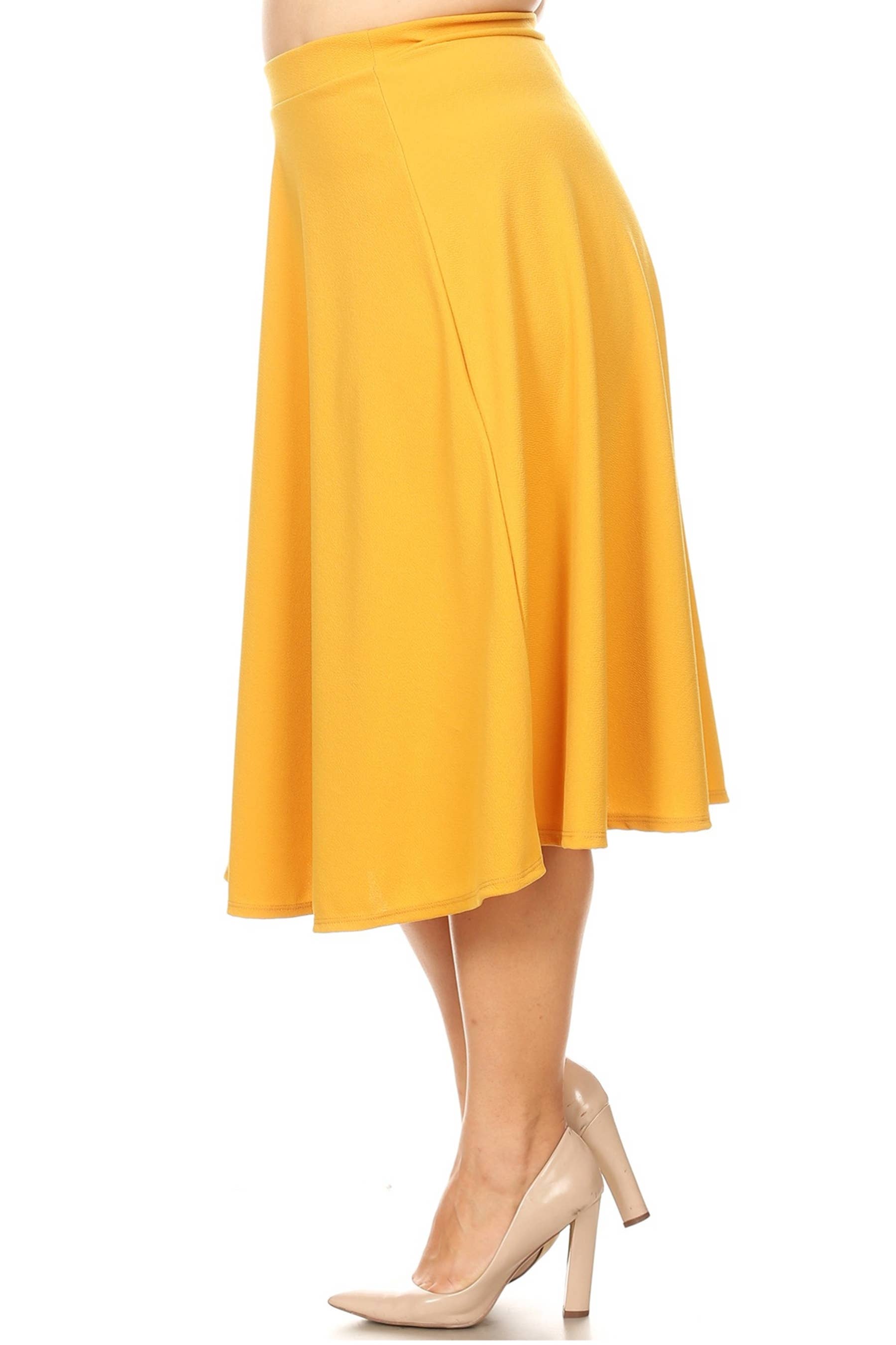 Women's Plus Size A-Line Flared Midi Skirt