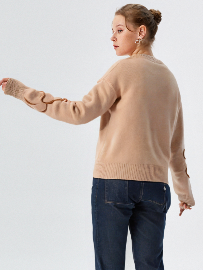 Floral Pattern Knit Sweater