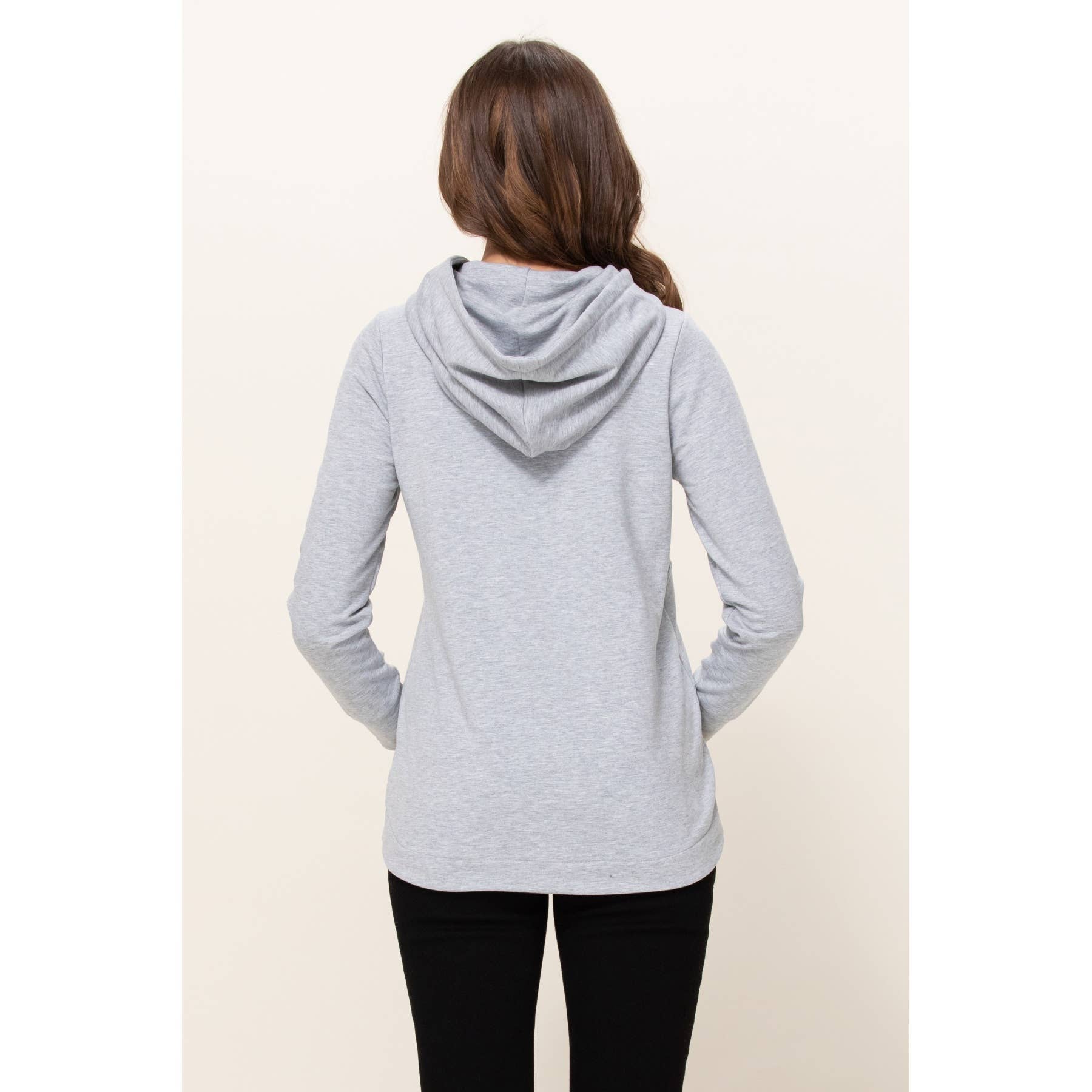French Terry Half-Zip Maternity Nursing Hoodie