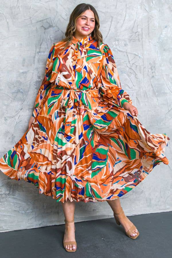 A printed woven midi dress - IDP20339