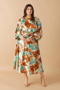 A printed woven midi dress - ID21586-P