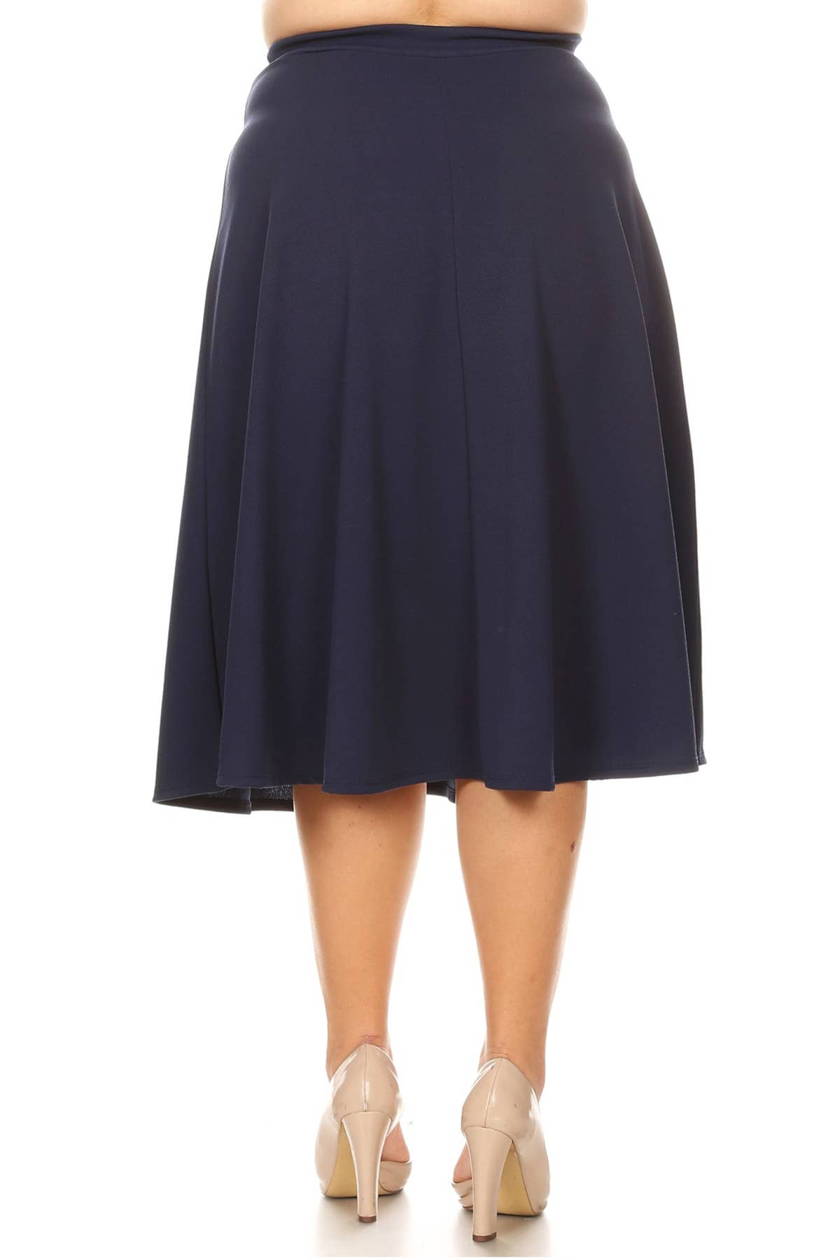 Women's Plus Size Casual Solid Midi Skirt (Open Pack)